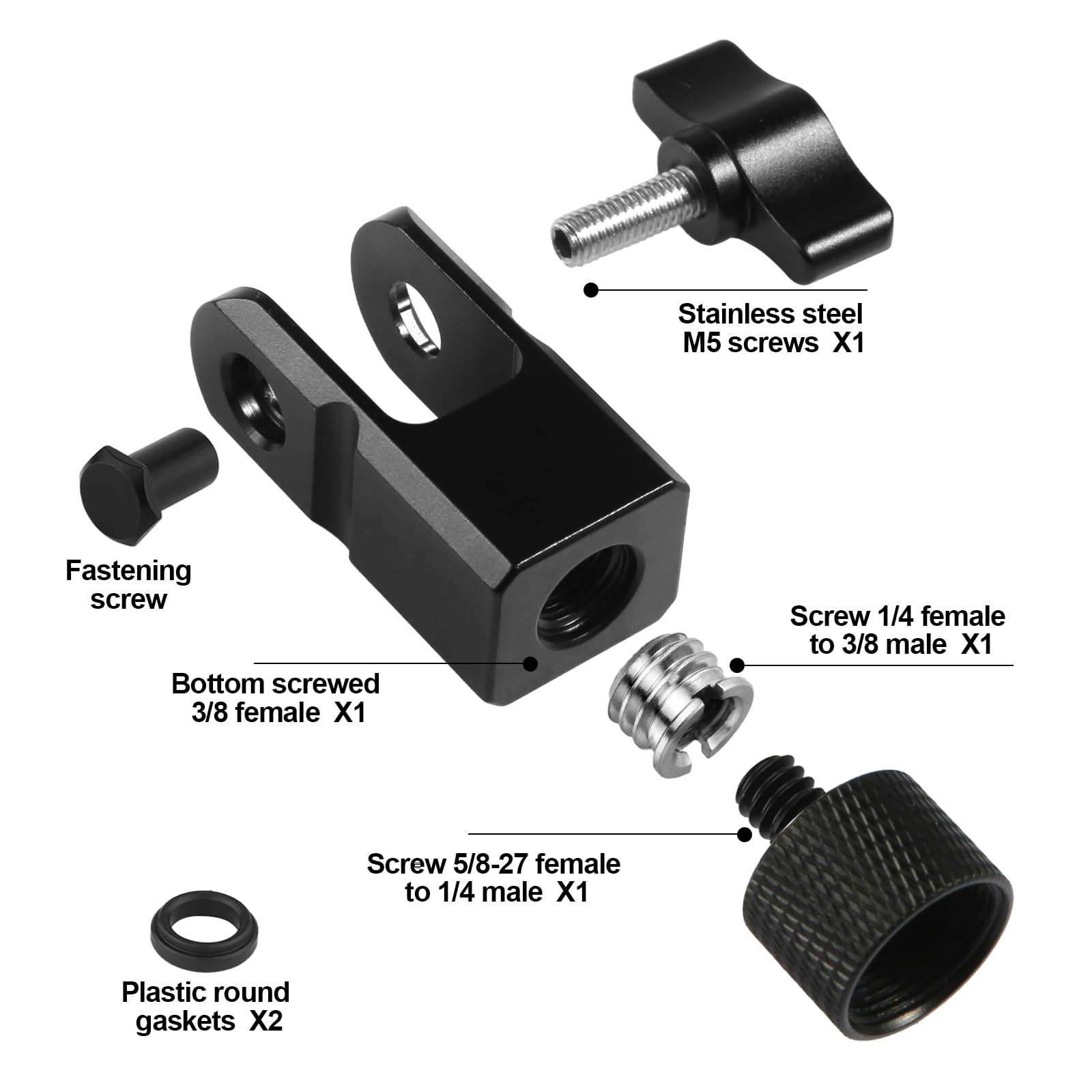 Microphone Mount Adapter for Hyperx Quadcast with 3/8'' or 1/4'' Screw Adapter, Works with HyperX QuadCast Microphone Stand & Bo